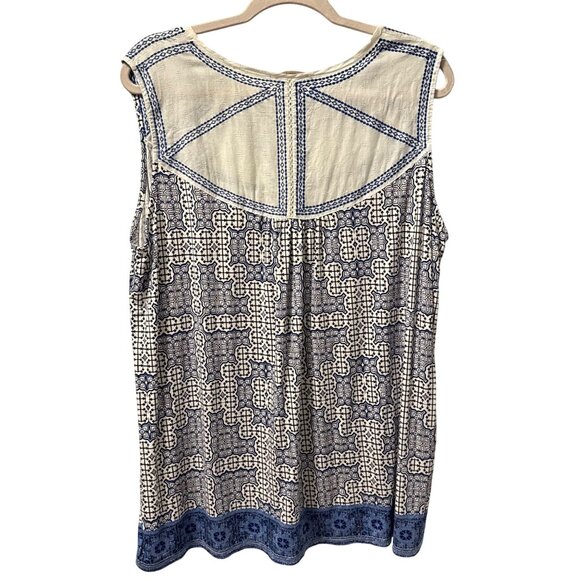 Eliane Rose Blue & Multi Geometric Sleeveless top  1X blouse - Picture 12 of 12